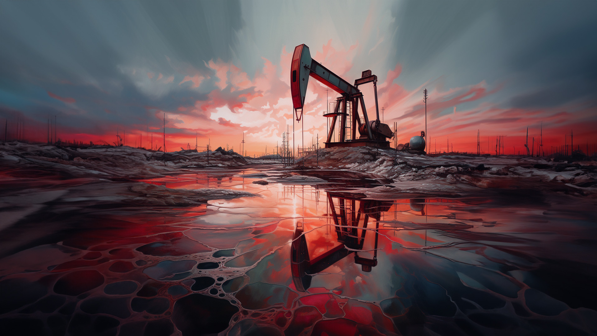 حفّارة نفط تتجه للأسفل