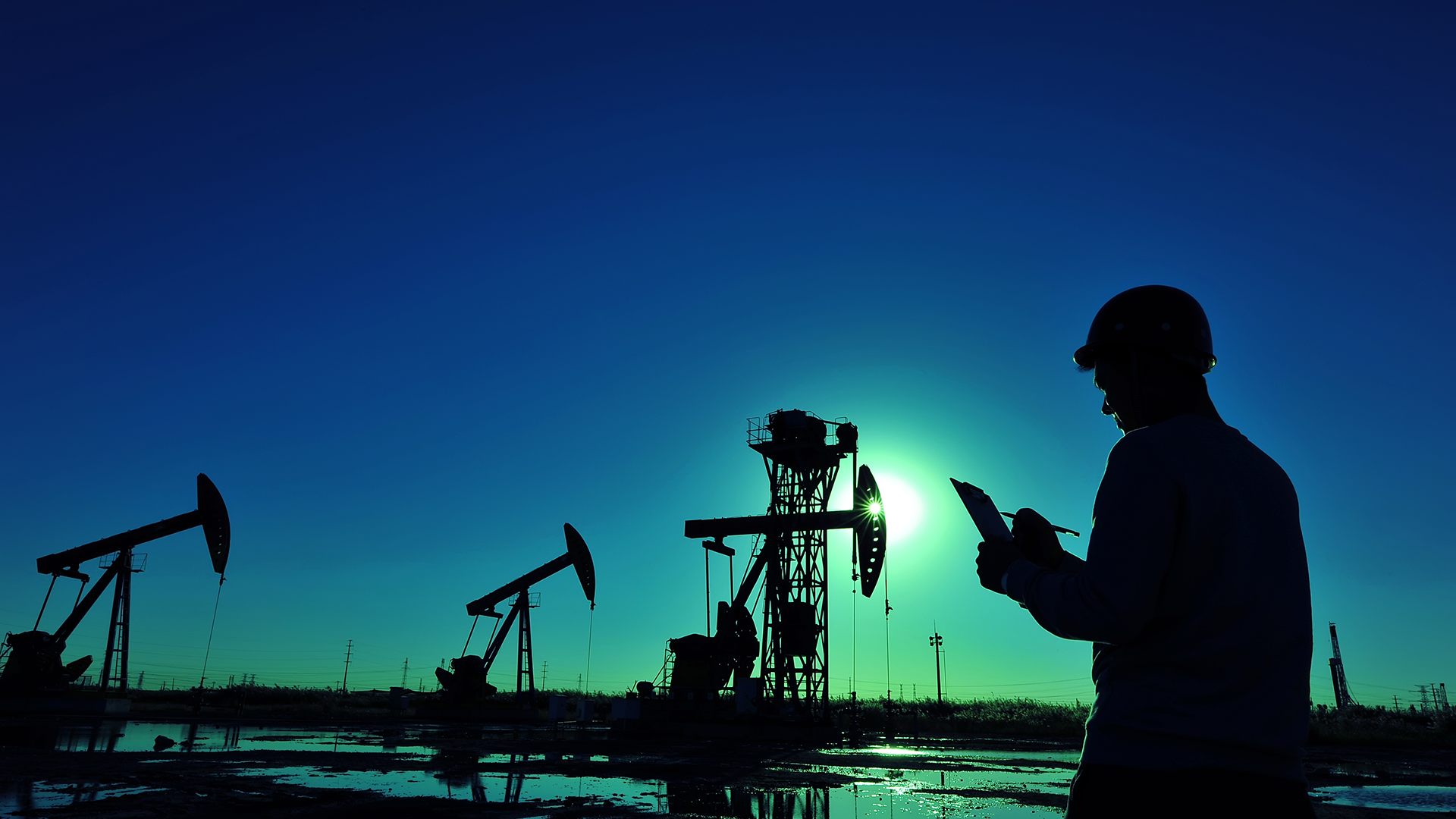 Oil pump in an evening shot amid Oil Jumps by More Than 7%