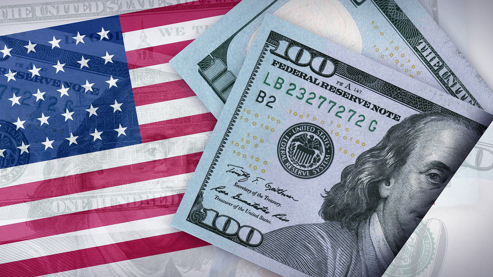 USA flag and 100 dollar bill amid Initial Agreement Reached on the US Debt Ceiling