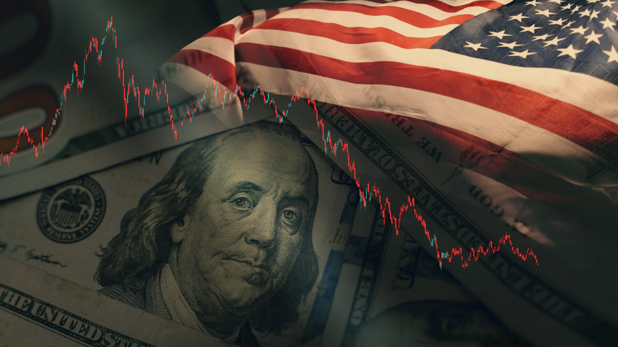 US dollar and US flag amid Debt Ceiling Discussion Meeting Postponed