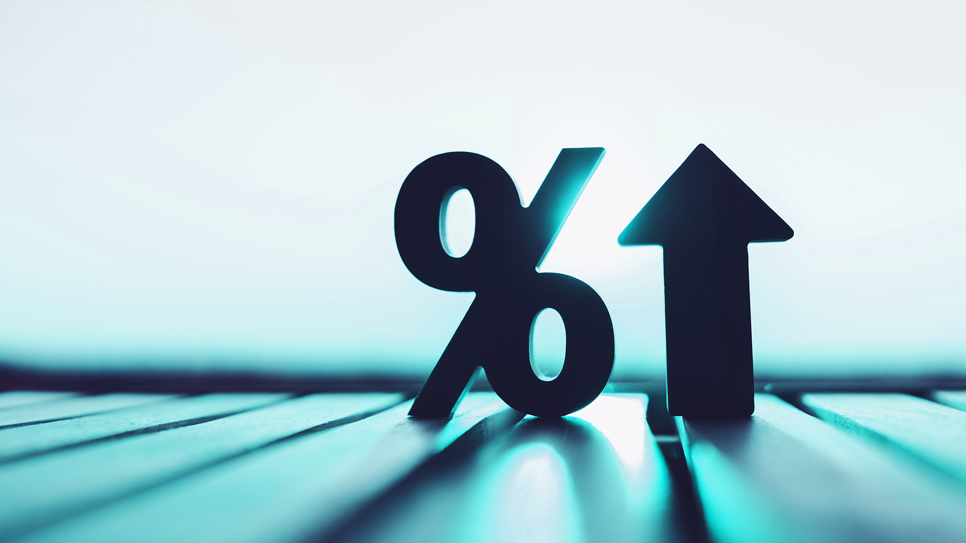 Percentage symbol and arrow going up amid Expectations for a Decrease in Inflation Rates Today