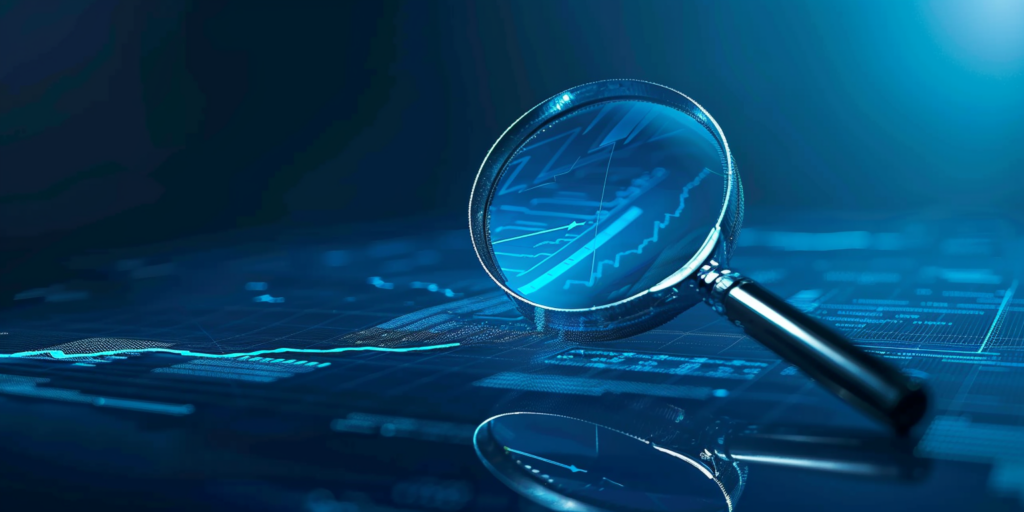 a magnifying glass checking the risks
of bond indices in abstract.
