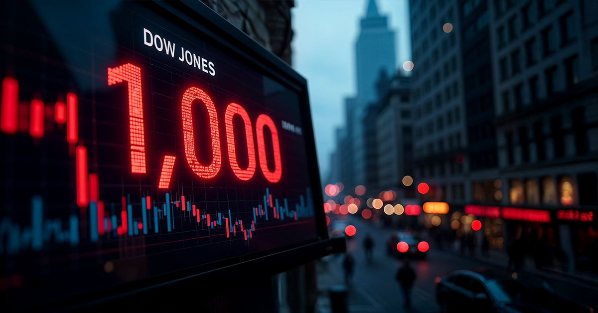 U.S. markets erase most of Wednesday's gains, Dow Jones falls 1,000 points